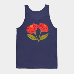 Pretty Pink Zinnia Flowers Tank Top